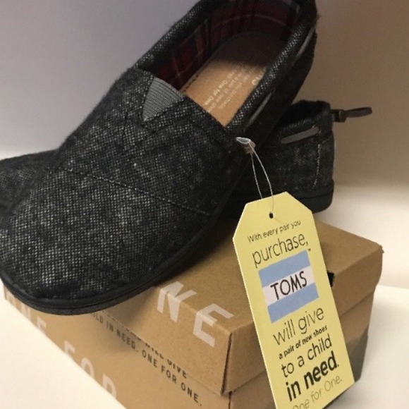 TOMS New Youth Stitchout Black Tweed Shoes - Picture 5 of 5
